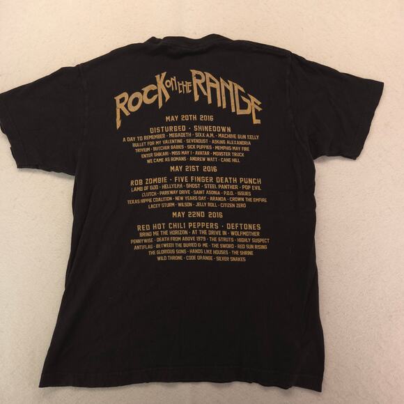 Rock on the Range Band Short Sleeve Graphic Crew Neck T Shirt Mens Size M Black - Picture 9 of 9